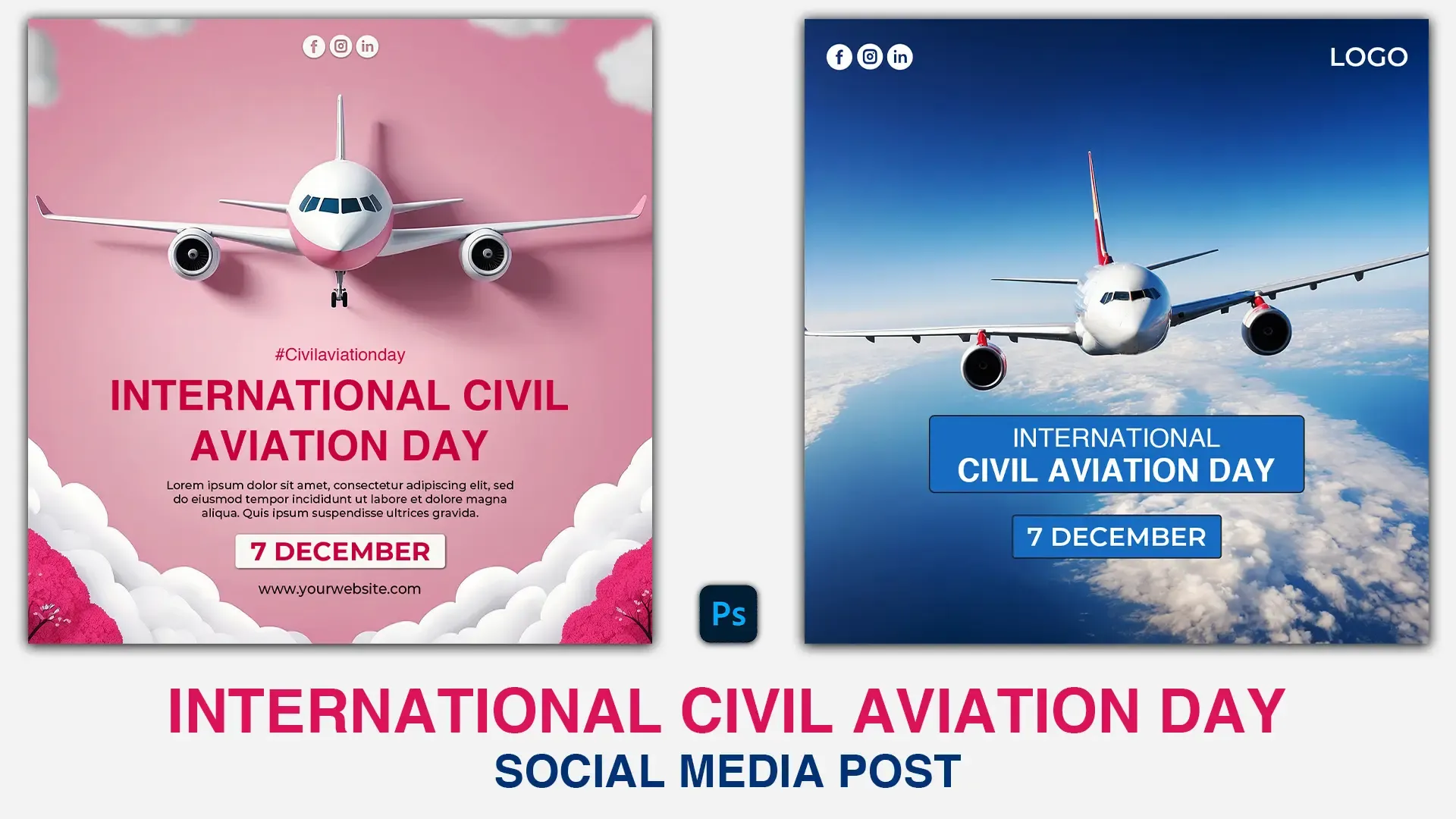 International Civil Aviation Day Instagram Post Template